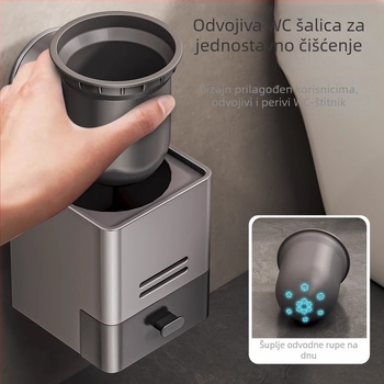 Xinyan Kupaonica: Zidni držač za četkicu za WC sa usisnom čašom i ormarićem za kupaonicu, nosivost 20 kg, model 001-M04-NB, završna plastna prevleka