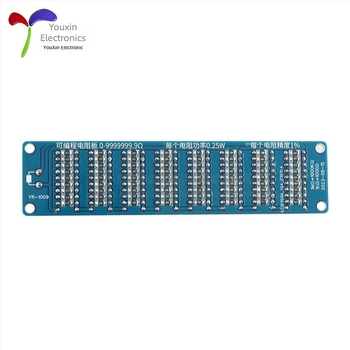 Programabilni otpornik modul ploče, raspon 0,1 Ω do 9,999,999 Ω, osmosegmentni tip, točnost 1%