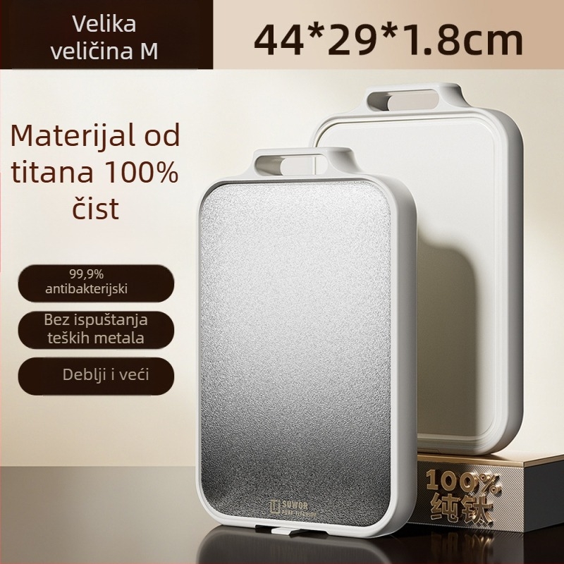 Dvostruka daska za rezanje s antibakterijskim titanijem i PP, otporna na plijesan, kuhinjska klasa, porijeklo Huzhou, lansiranje 2025