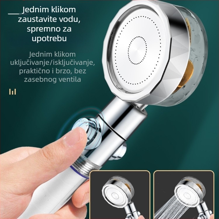 Prijenosni ručni tuš s funkcijama prskanja, masaže i kiše (ABS kućište, stil Light Luxury, model 04221)