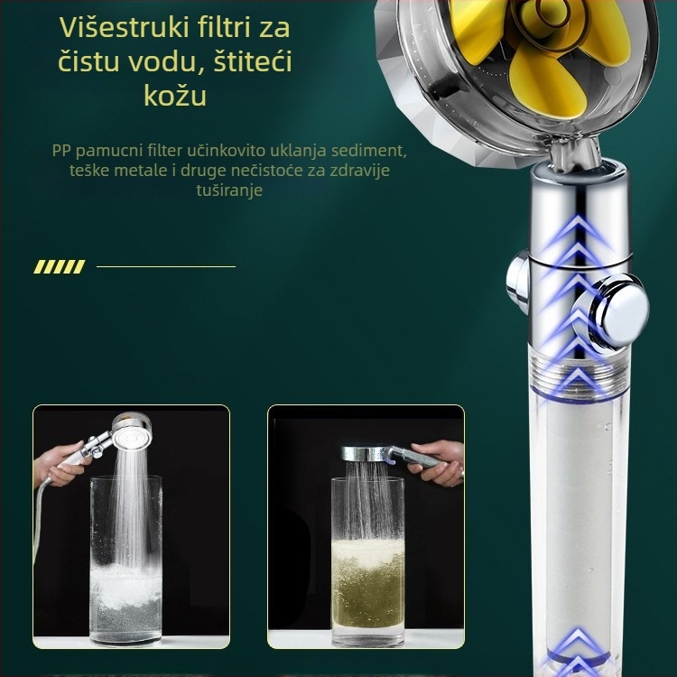 Prijenosni ručni tuš s funkcijama prskanja, masaže i kiše (ABS kućište, stil Light Luxury, model 04221)