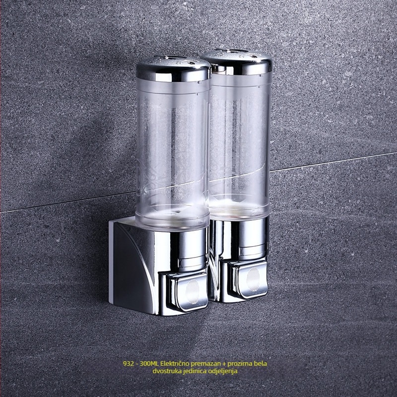 Zidni dozator sapuna od nehrđajućeg čelika i plastike, ručni pritisak, moderan minimalistički dizajn, polirana površina