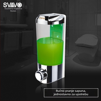 Zidni dozator sapuna – ABS, ručni pritisak, montaža bez bušenja, Marka Svavo/Ruwo