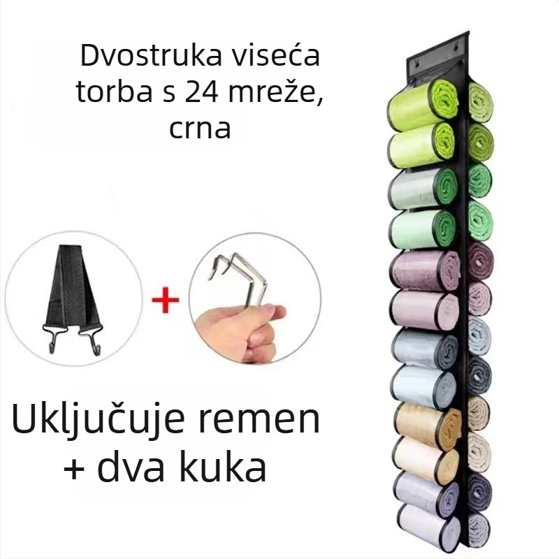 Vješena torba za skladištenje s 24 pretinca (materijal: netkana tkanina; namjena: spavaća soba; montaža na zid ili garderobu; za donje rublje, grudnjake, sitnice i odjeću)