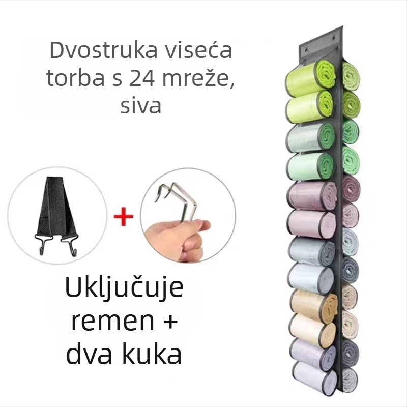 Vješena torba za skladištenje s 24 pretinca (materijal: netkana tkanina; namjena: spavaća soba; montaža na zid ili garderobu; za donje rublje, grudnjake, sitnice i odjeću)