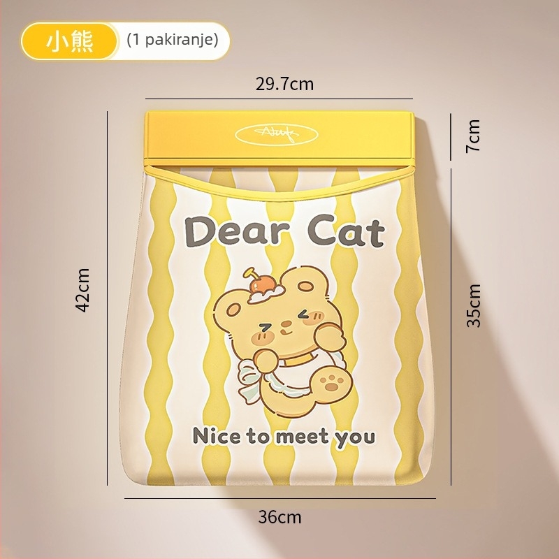 Zidni organizator vrećica za otpad od poliestera, velika kapaciteta, Velcro pričvršćivanje, dizajn crtani film, mrežasta torba