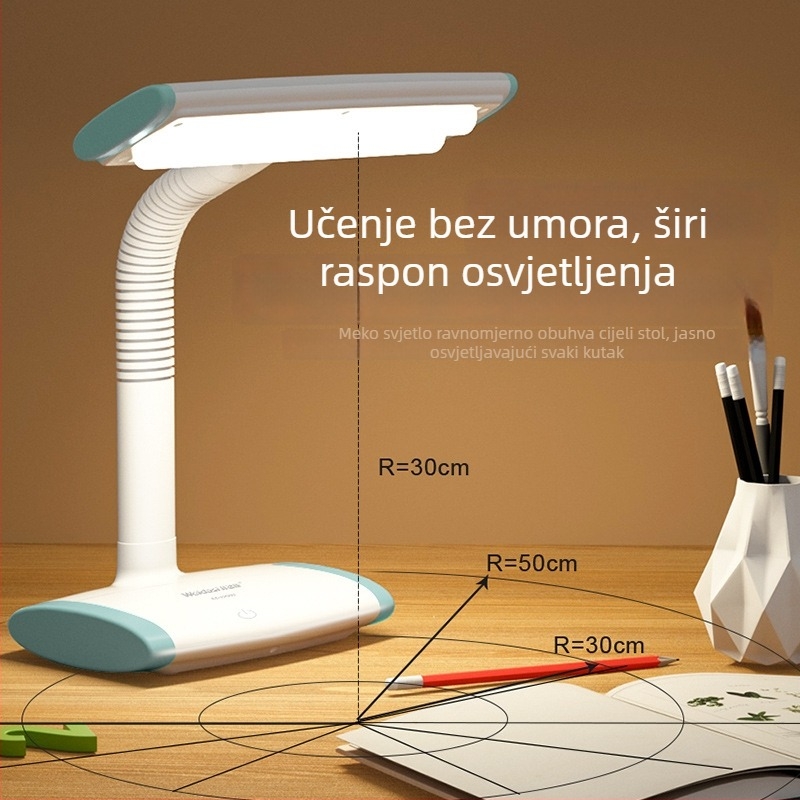 Punjiva LED stolna lampa, dodirno upravljanje, sklopivi dizajn, ugrađena baterija, Micro USB/Type-C priključak