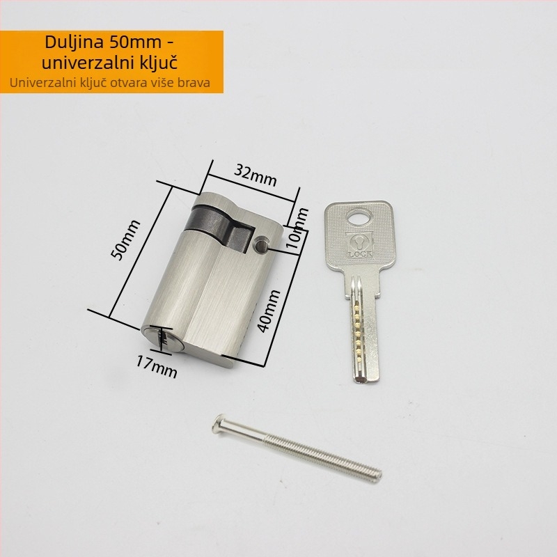 Cilindar za vrata – mesing, model 69686, moderan jednostavan stil, težina 100 g