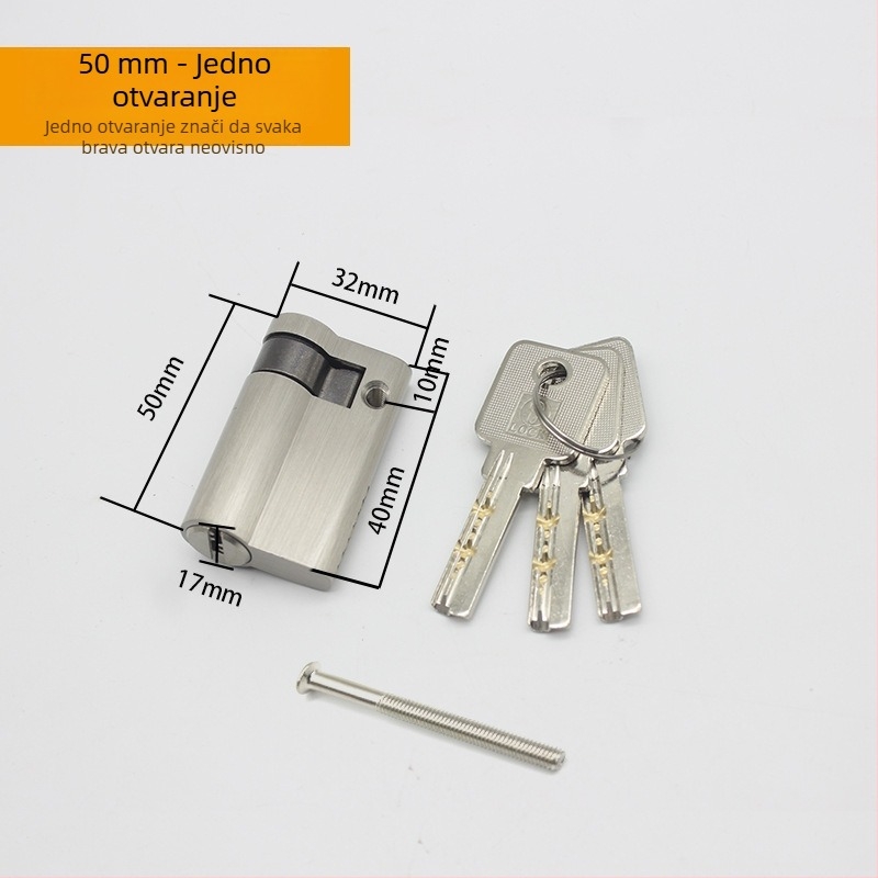 Cilindar za vrata – mesing, model 69686, moderan jednostavan stil, težina 100 g