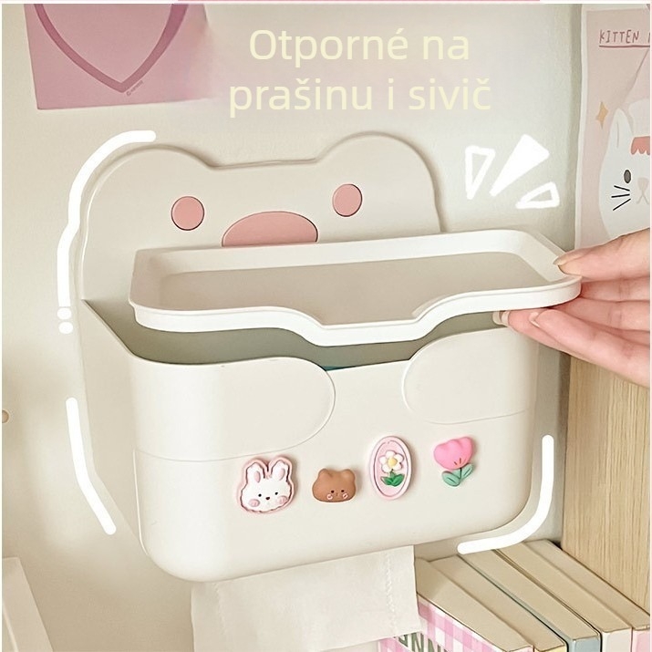 Zidna kutija za papirnate ubruse u kupaonici, PP materijal, vodootporna, model W2056.