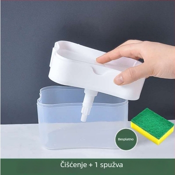 Dispenzer za sapun/kutija sapuna za kuhinju – ručni pritisak, PP materijal, 130 g, moderni minimalistički stil