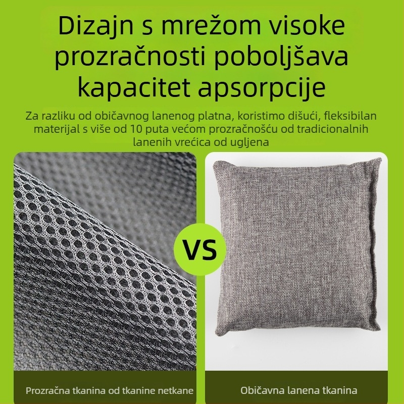 Torba od bambusovog ugljena za uklanjanje formaldehida, za ormariće i prostorije, 75 g, miris bambusovog ugljena