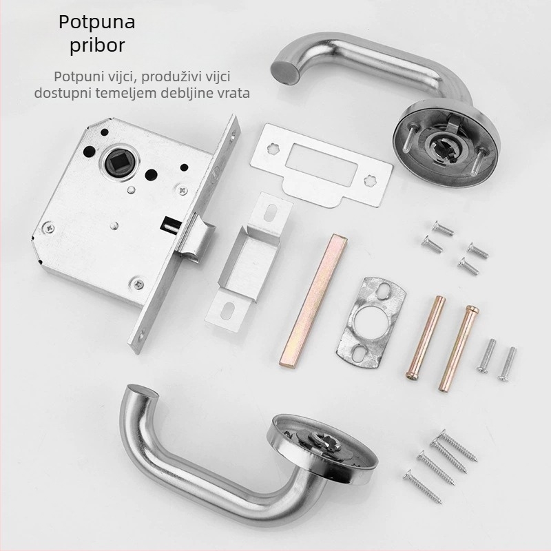 Brava za prolazna vrata – protupožarna, s drškom od nehrđajućeg čelika, model Aisle lock, ključ, pogodna za škole i bolnice