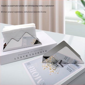 Držač salveta od nehrđajućeg čelika s oglednim završetkom, elektroplirano, kvadratnog oblika, dvostruki vrh dizajn