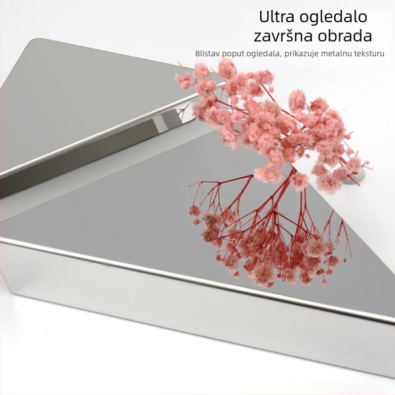 Držač salveta od nehrđajućeg čelika s oglednim završetkom, elektroplirano, kvadratnog oblika, dvostruki vrh dizajn