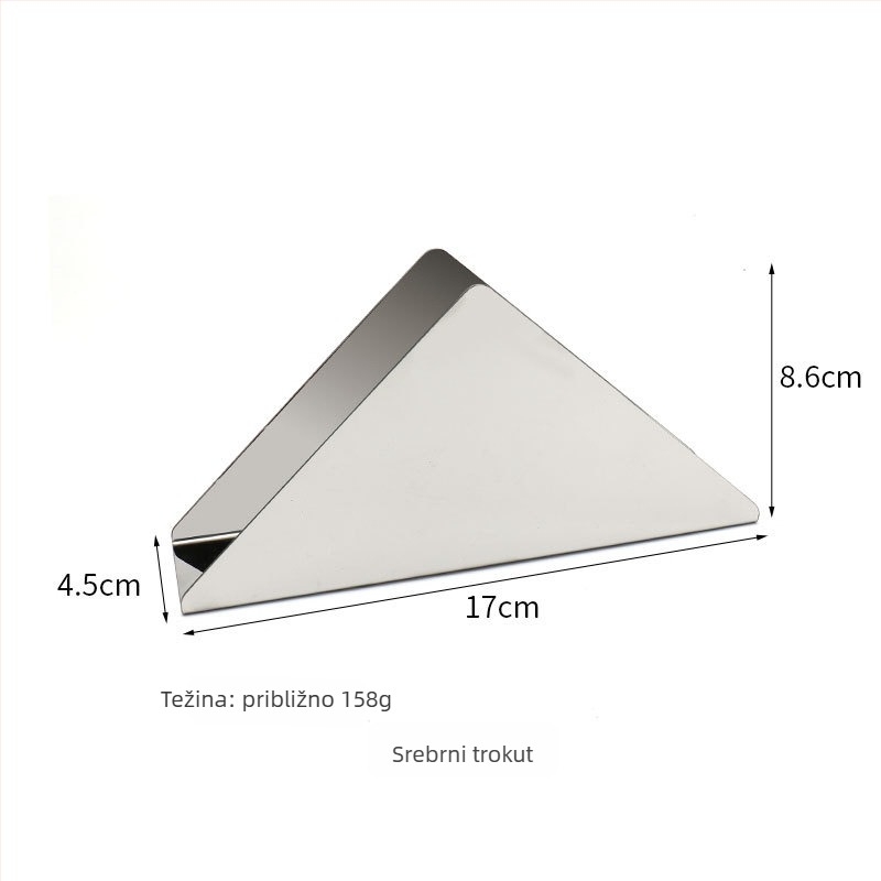 Držač salveta od nehrđajućeg čelika s oglednim završetkom, elektroplirano, kvadratnog oblika, dvostruki vrh dizajn