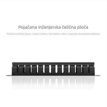 Win as Čvrsti 19-inčni 1U metalni rack za upravljanje kabelima za ormariće s 24/48 mrežicama