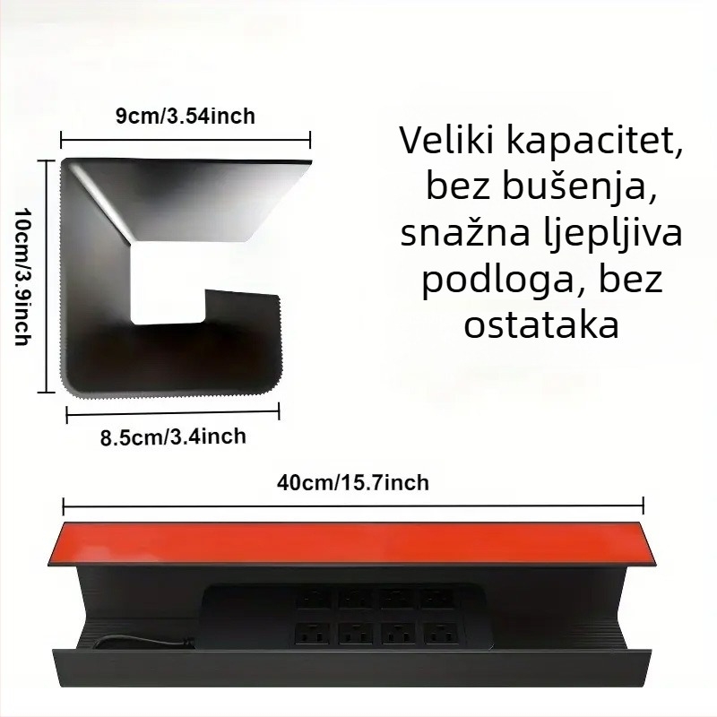 Organizator kablova ispod stola, PVC, veliki model, unutarnje navijanje, kod 041