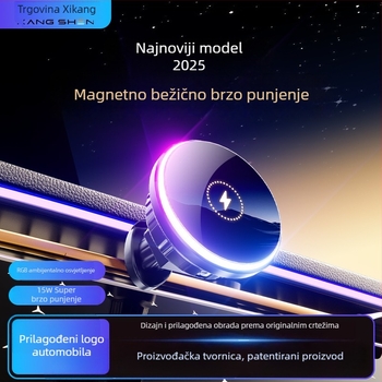 Magnetski bežični držač za telefon u autu s 15W napajanjem, pričvršćivanje na ventilacijski otvor (snap-on)