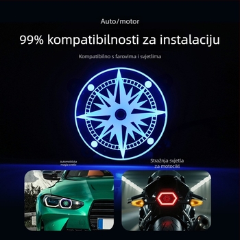 LED stražnja svjetiljka s rotirajućim RGB dekorativnim pokrovom – 12V, model fog084, univerzalna kompatibilnost, ABS kućište, vijek trajanja 50000 h