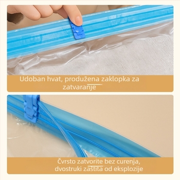 Putna vakuumska vrećica za odjeću s ručnim navijanjem i pumpom, PET+PE materijal, 180 komada u kutiji, lansirano 2022.