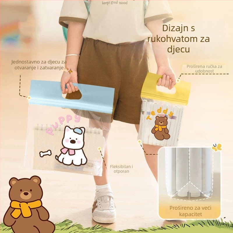 Putne vrećice za pohranu s zatvorenim dizajnom, PE materijal, kubni oblik, za pohranu donjeg rublja, cartoon cute stil