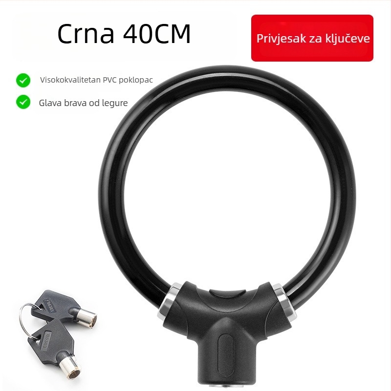 Prijenosni anti-kradni sigurnosni kabel za bicikl s lančanim kablom, za planinske i cestovne bicikle te električna vozila — Model: 1; Marka: Other; Stil: Novi kineski stil