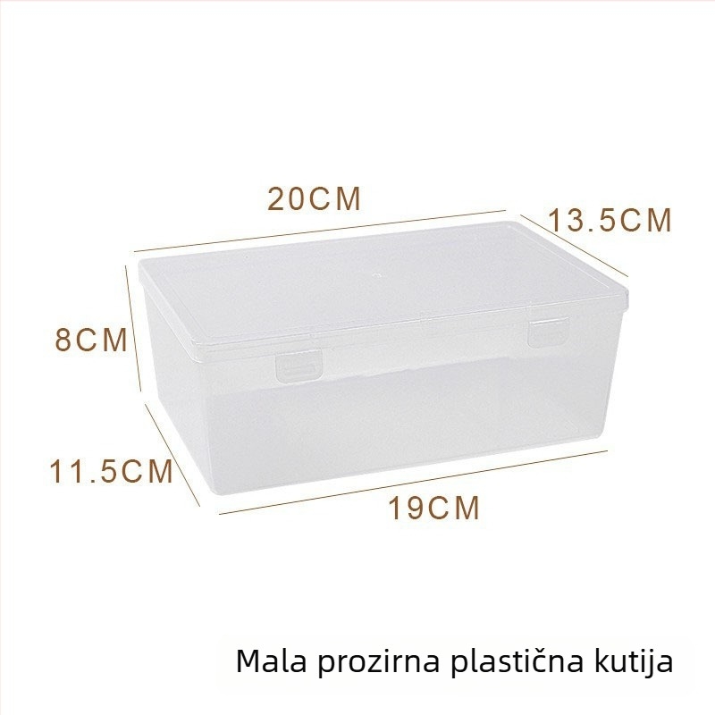 Stolna kutija za lijekove i maske, prozirna PP plastika, 3 L kapaciteta, s poklopcem