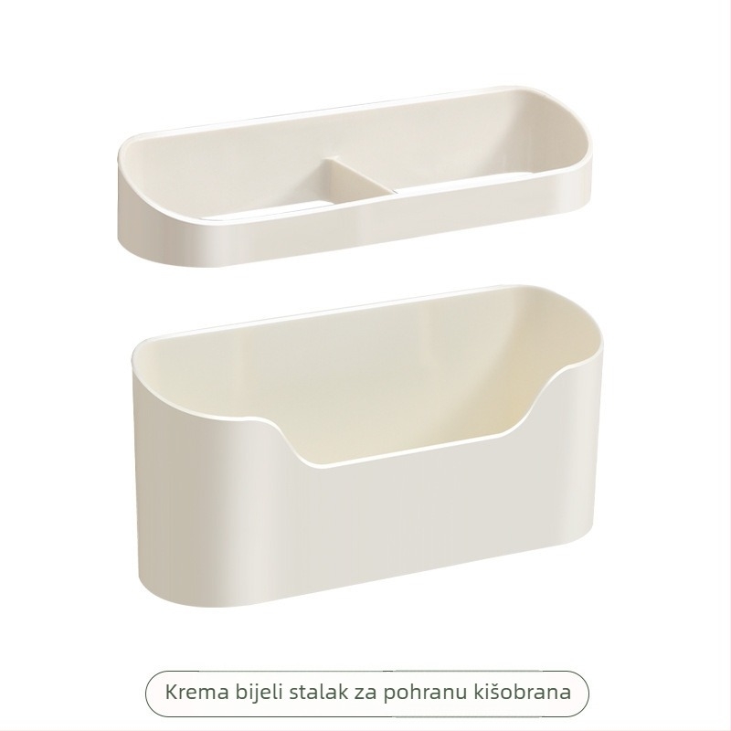 Držač za kišobrane, 2-slojni, zidni uz usisni montažni sustav, plastika, japanski stil, otporan na vlagu