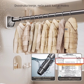 Teleskopska šipka za sušenje odjeće, bez bušenja, za balkon, karbonska čelika, moderni minimalistički dizajn