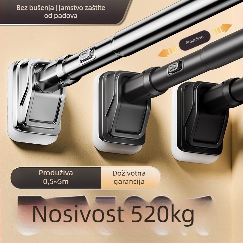 Teleskopska šipka za sušenje odjeće, bez bušenja, za balkon, karbonska čelika, moderni minimalistički dizajn