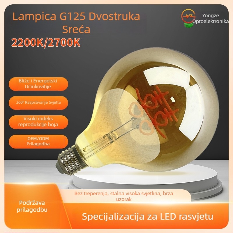 Edison žarulja s E27 priključkom, volframno vlakno, 220V, 360° snop, CRI 80-90