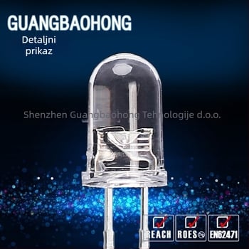 LED indikacijska dioda s okruglom glavom, 20 mA, 1.8–3.4 V, 0.06 W, San'an čip