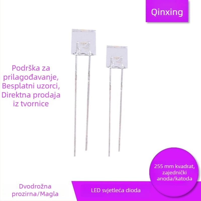 LED zrnca bez elektroda, u liniji dvobojna, Cree čip, željezna podloga, 20 mA pri 1.8–3.4 V