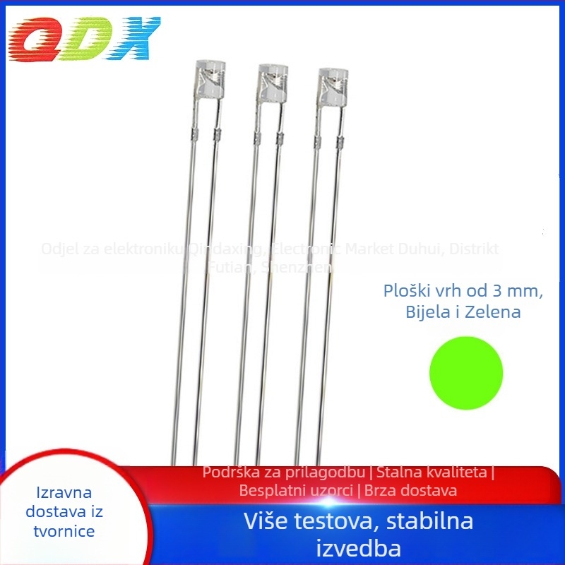 LED s plosnom glavom, izravno priključivanje, San’an čip, 1.8–2.2 V, 20 mA