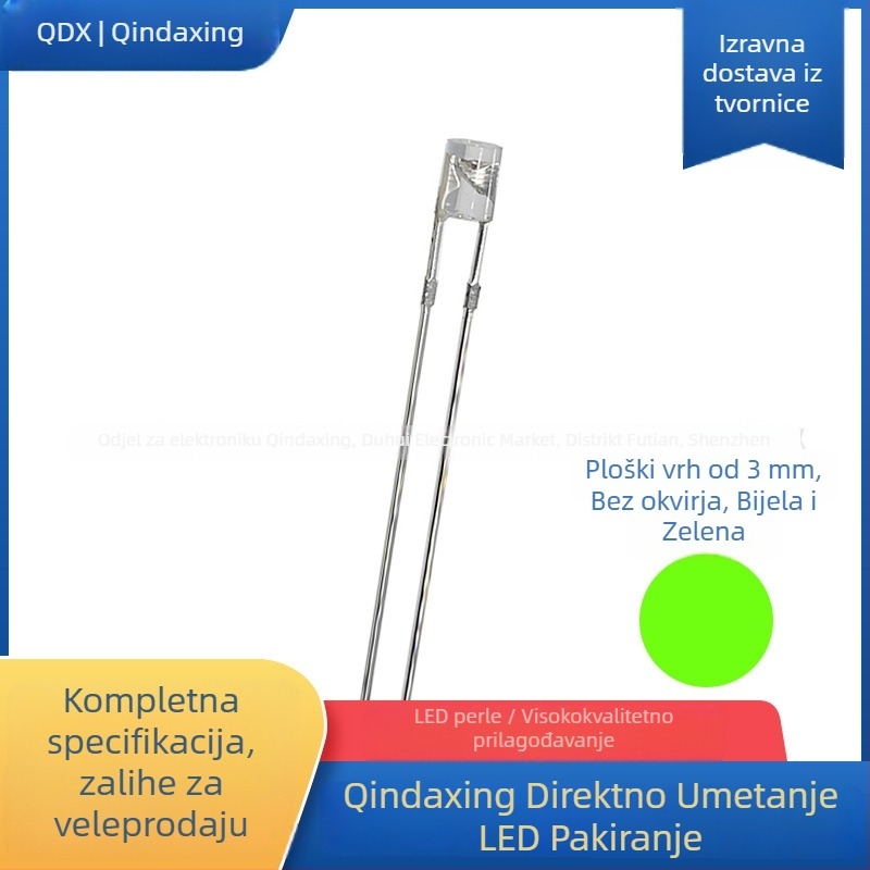 LED s plosnom glavom, izravno priključivanje, San’an čip, 1.8–2.2 V, 20 mA