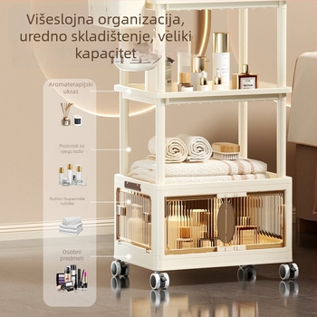Pokretni plastični skladišni stalak s 6 etaža, bez montaže — Višenamjenski organizator za šminku, kuhinju, radni stol, spavaću sobu i kupaonu