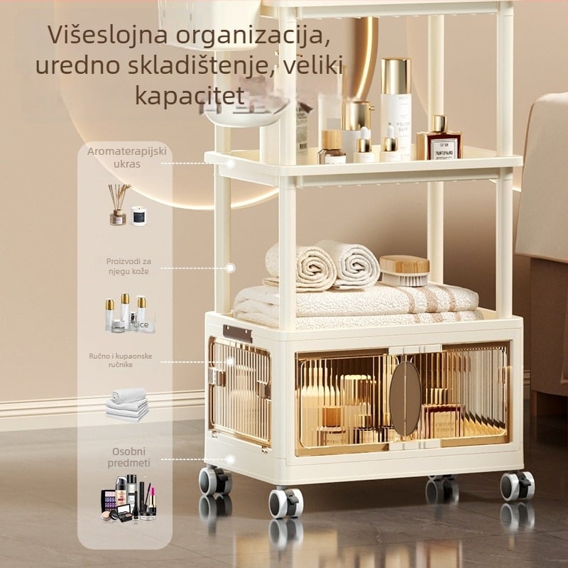 Pokretni plastični skladišni stalak s 6 etaža, bez montaže — Višenamjenski organizator za šminku, kuhinju, radni stol, spavaću sobu i kupaonu
