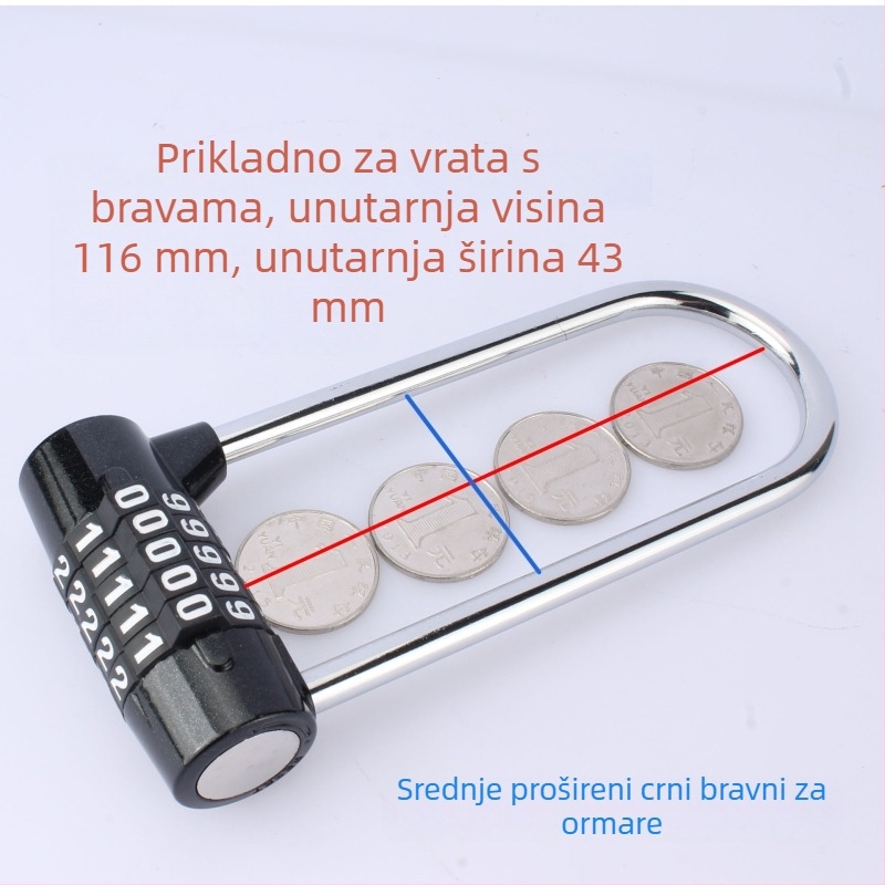 Brava za ormar/dvokat s produženim kukom — cinkovo legura, model Lengthened lock hook, za police knjiga, ormariće za cipele i vrata, brenda SIMPLY, licencirana privatna oznaka