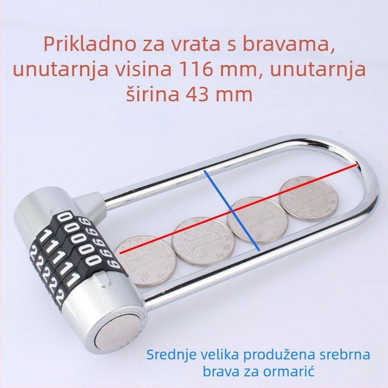 Brava za ormar/dvokat s produženim kukom — cinkovo legura, model Lengthened lock hook, za police knjiga, ormariće za cipele i vrata, brenda SIMPLY, licencirana privatna oznaka