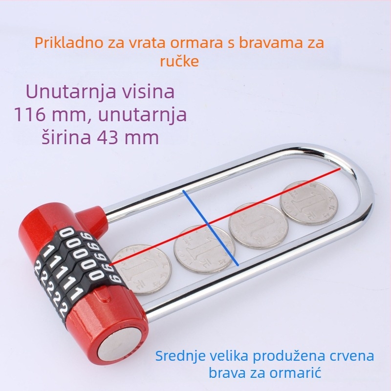 Brava za ormar/dvokat s produženim kukom — cinkovo legura, model Lengthened lock hook, za police knjiga, ormariće za cipele i vrata, brenda SIMPLY, licencirana privatna oznaka