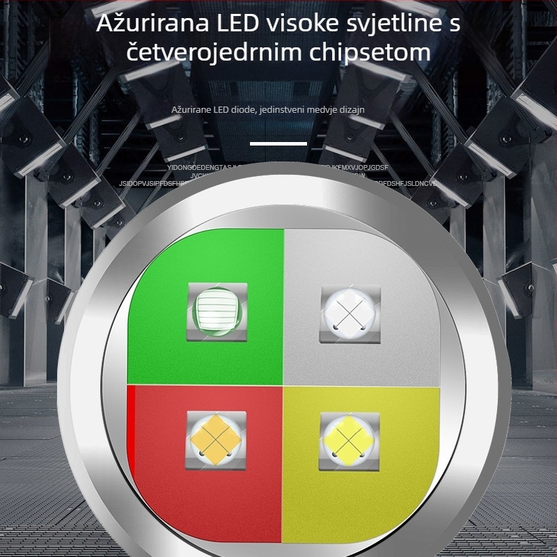 LED svjetiljka s magnetom, USB punjenje, baterija 2000 mAh, domet 100–200 m