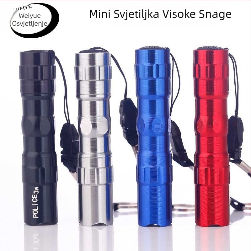 Mini LED baterijska svjetiljka od aluminijske legure, vodootporna, AA baterija, domet 50–100 m