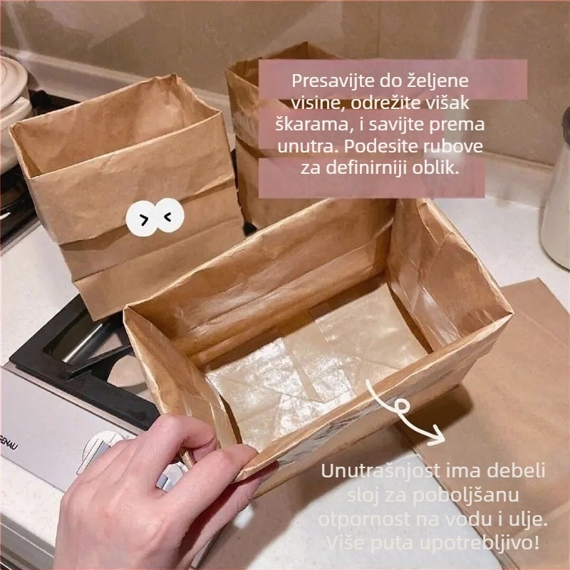 Kraft papir kubičnog oblika torbe za skladištenje – Višenamjenski organizator stola, moderan stil