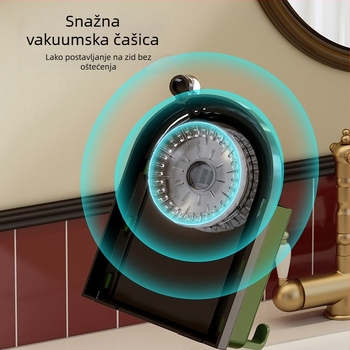 Držač za četkice za zube sa zidnim prijemom vakuumom, plastični, spremnik za čašu za ispiranje usta, mogućnost otiska logotipa