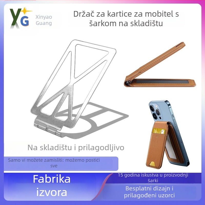 Držač magnetske kartice za mobitel s dampirajućim šarnirima i 170° rotirajućim šarnirima, nosač za Power Bank