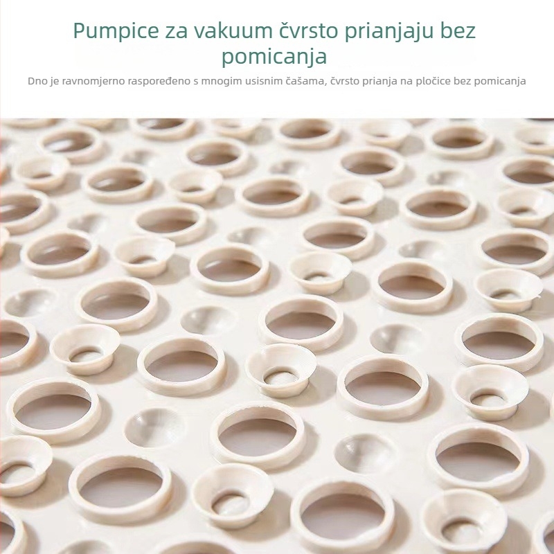 Kvadratni PVC protuklizni prostir za kupaonicu s usisnim čašicama – modern minimalistički stil