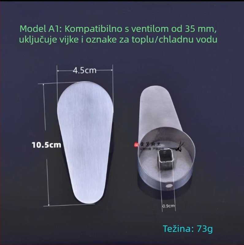 Ručka slavine, 304 nehrđajući čelik, prilagodljiva, za miješajući ventil za umivaonik i tuš, Yellow Nest, moderan minimalistički stil