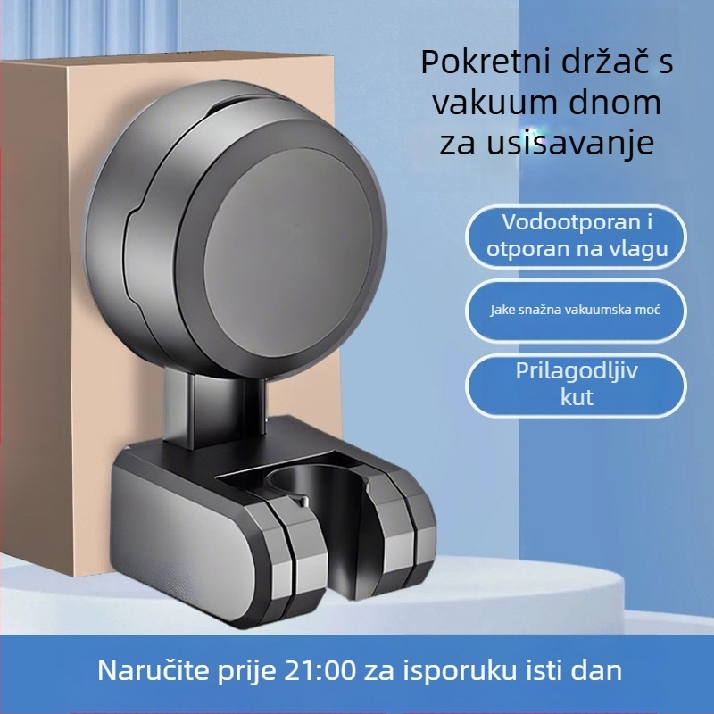 Držač za tuš Boonen s pokretnom vakuum podlogom i ljepilnom osnovom, ABS materijal, lagani luksuzni stil