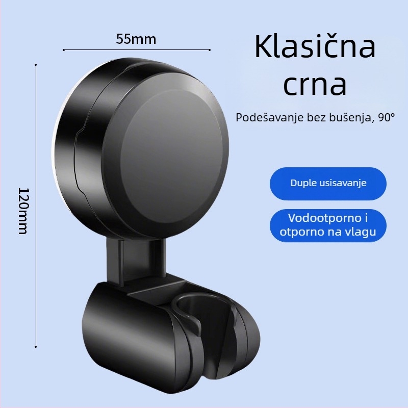 Držač za tuš Boonen s pokretnom vakuum podlogom i ljepilnom osnovom, ABS materijal, lagani luksuzni stil